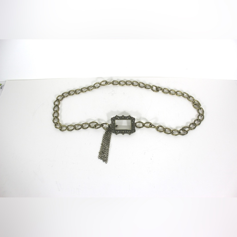 Chunky Gold Metal Chain Belt Solid Brass Eighties